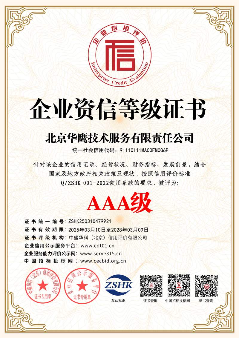 企业资信等级证书
